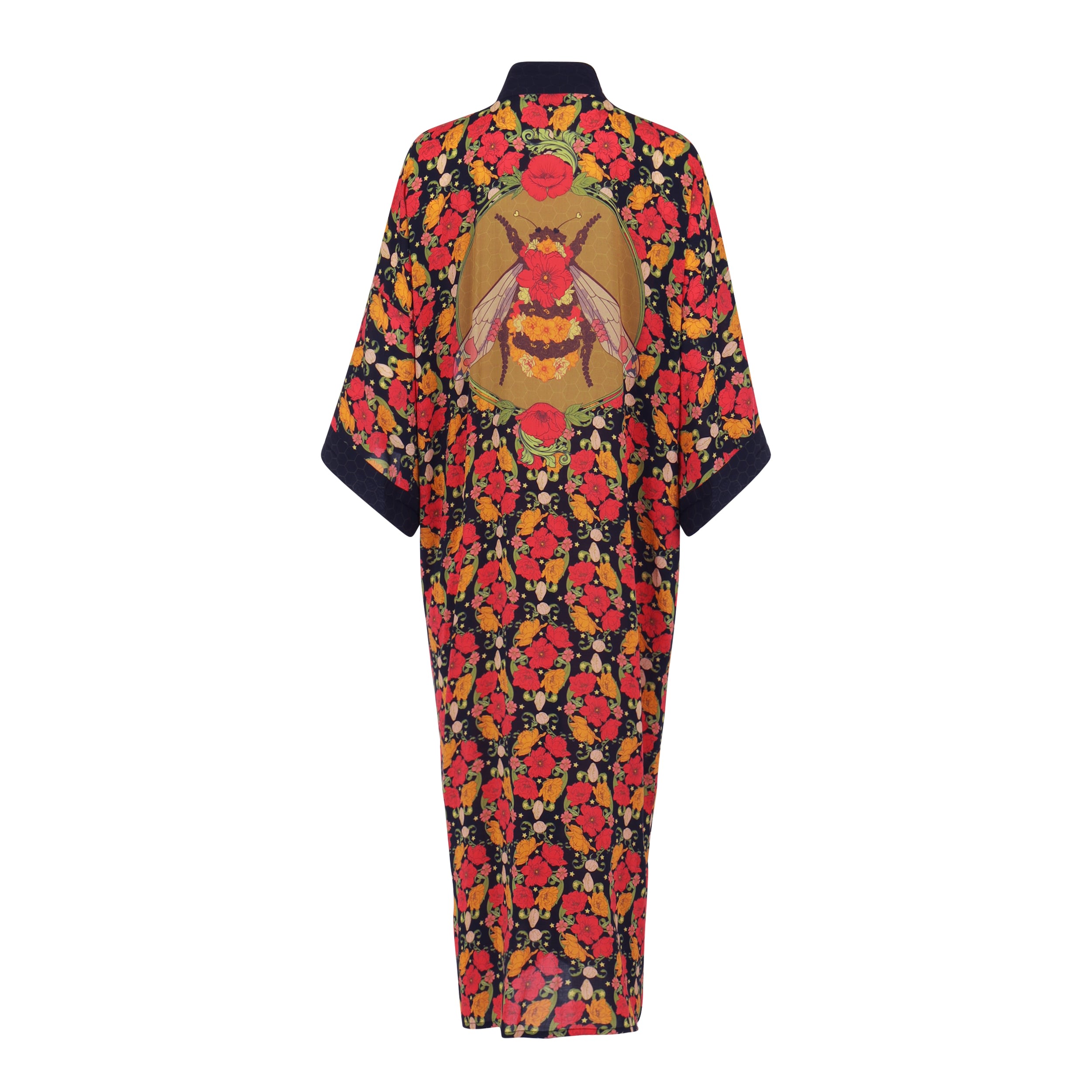 Women's Black Night Bloom Kimono | M/L | Henelle