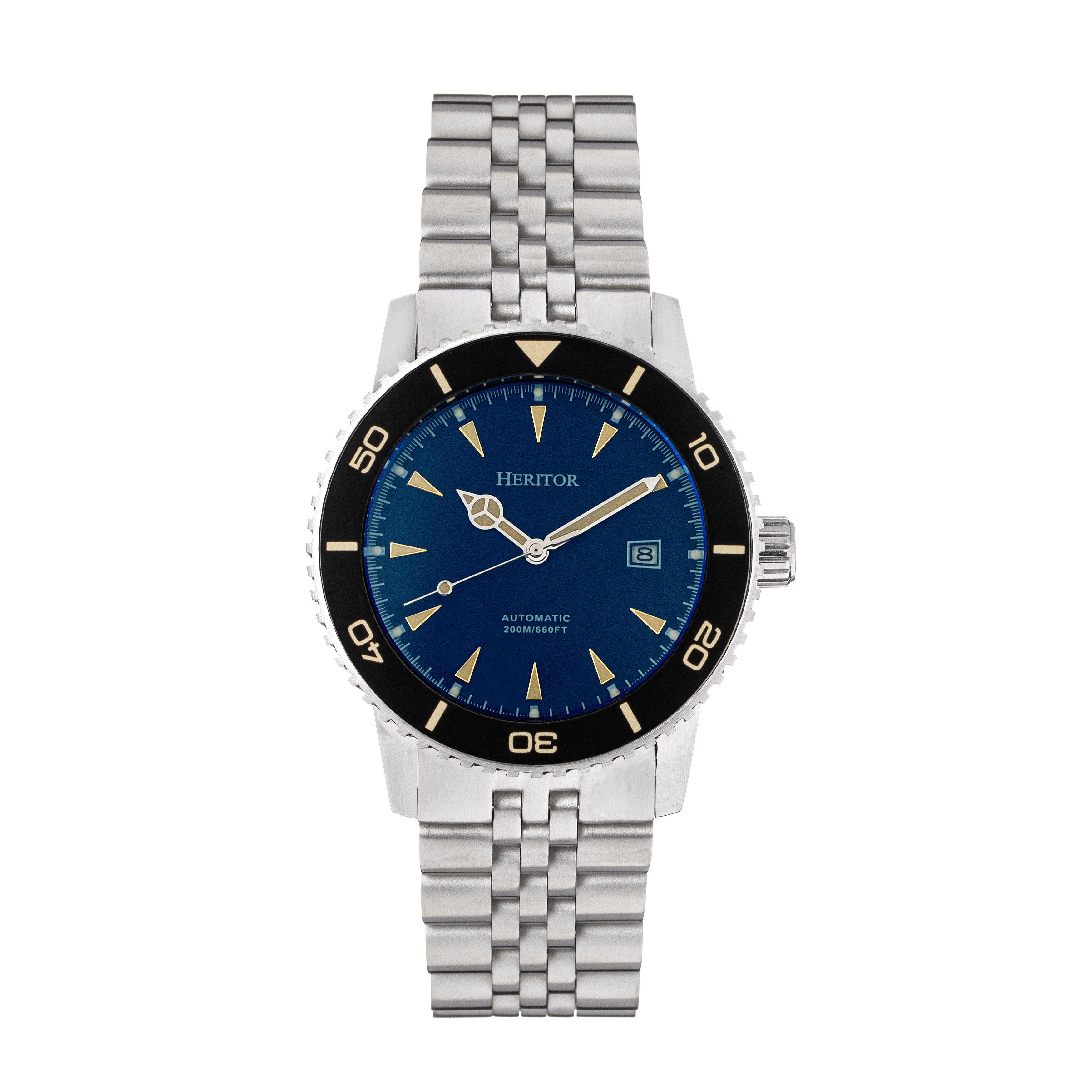 Heritor Automatic Men's Hurst Bracelet Watch With Date - Blue In Metallic