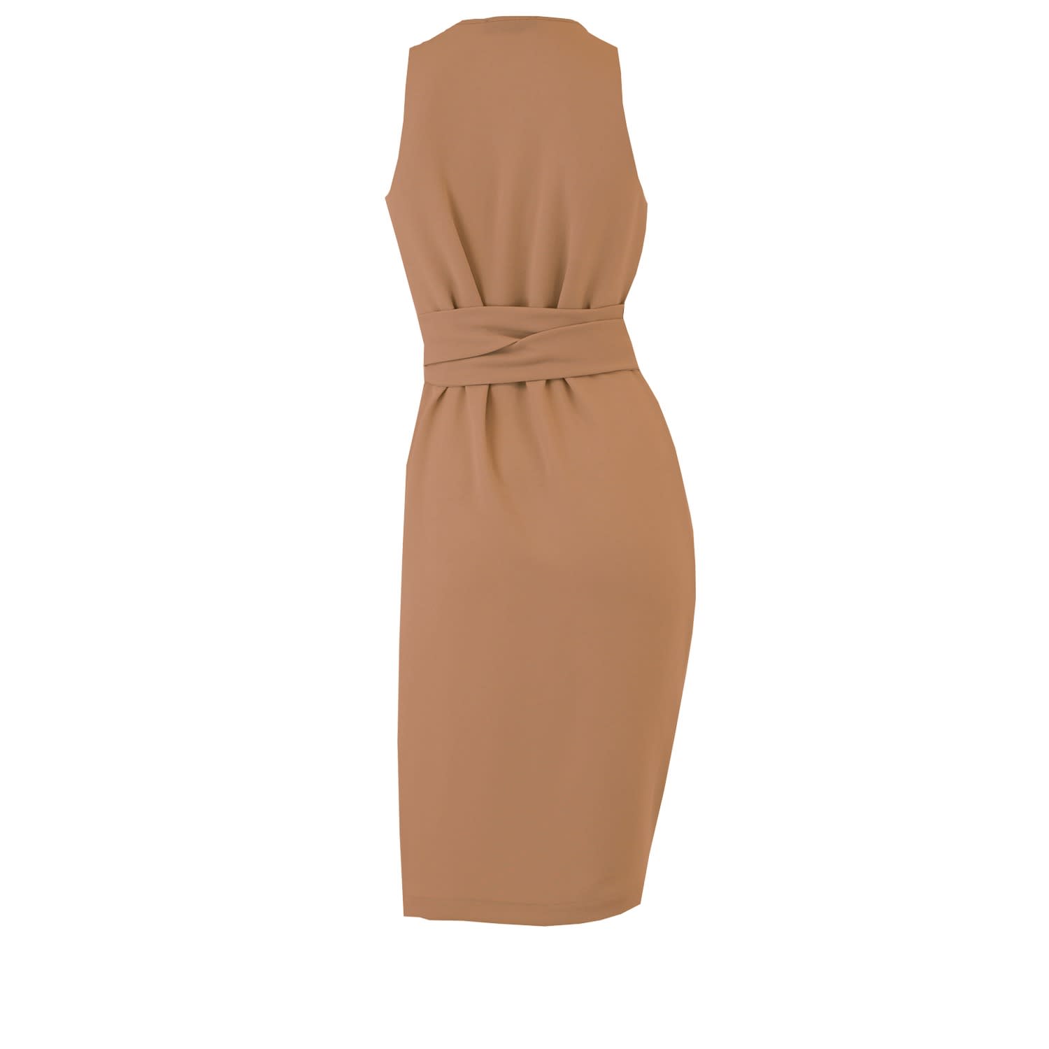 camel wrap dress