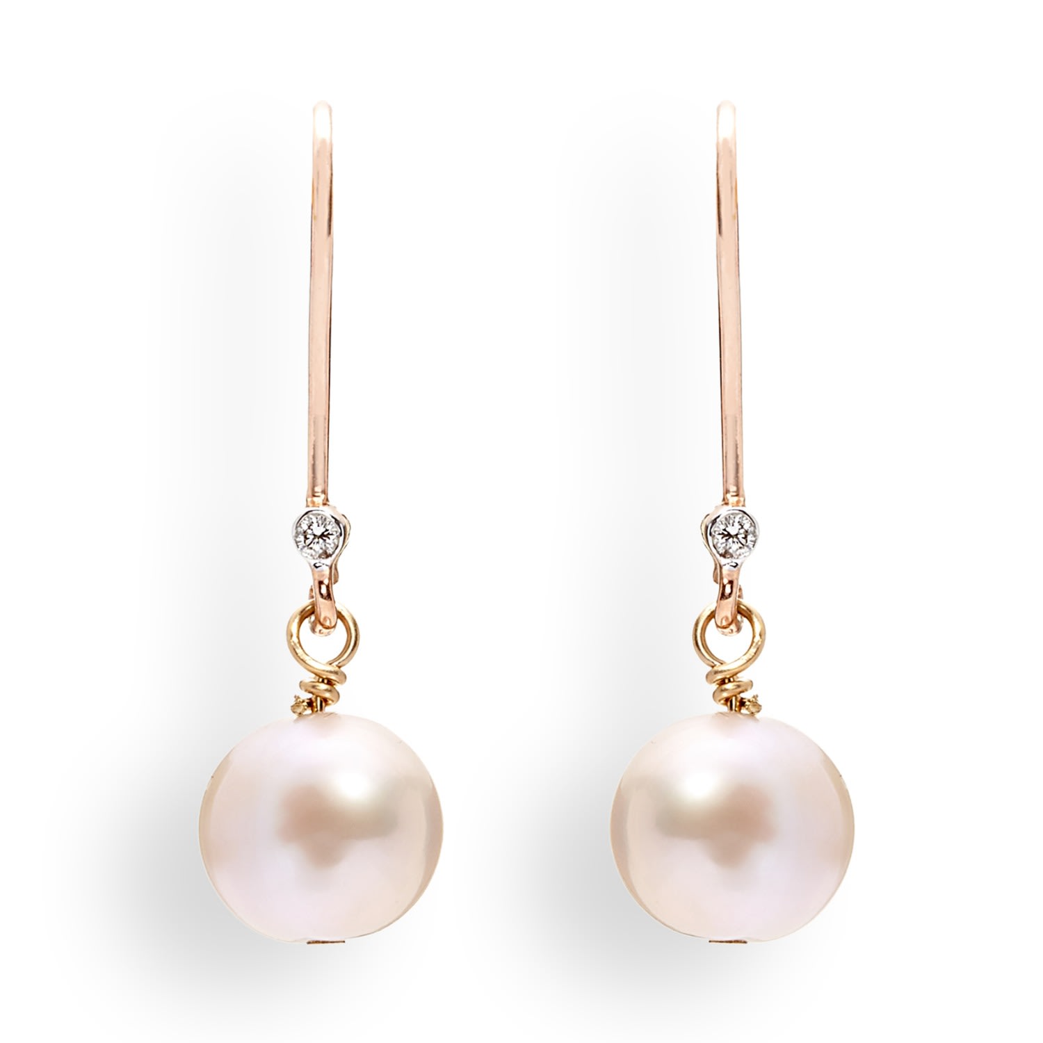 Kaizarin Women's June Birthday Pink Pearl Earrings In Rose Gold In Gold