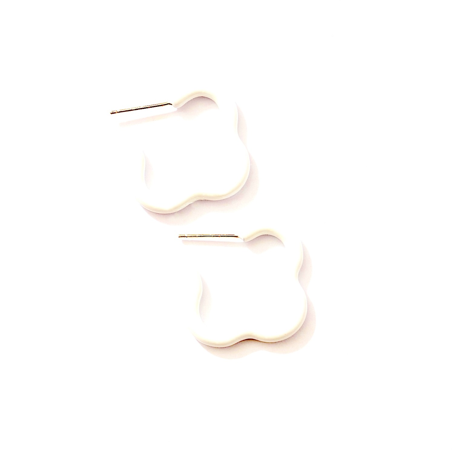 Saint Botolph Women's  Logo Earrings - Medium Hoop In Blanco White Enamel In White
