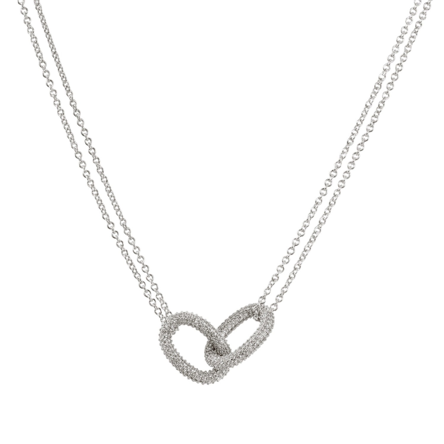 Drae Collection Women's Oval Link Pavé Pendant Silver In Silver