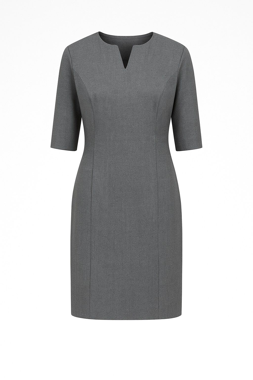 Conquista Women's Grey Elbow Sleeve Straight Tailored Dress In Gray