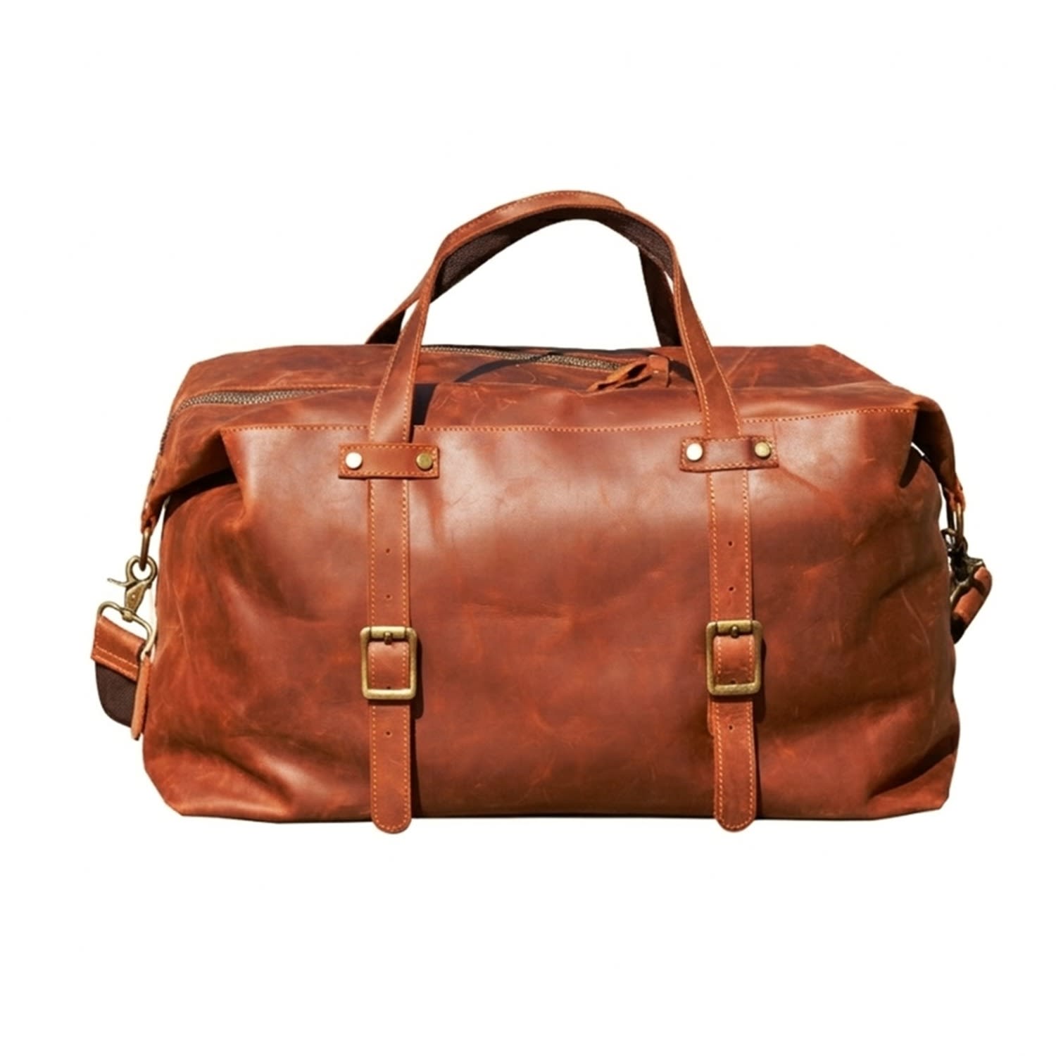 Brown Genuine Leather Duffel Holdall | Touri