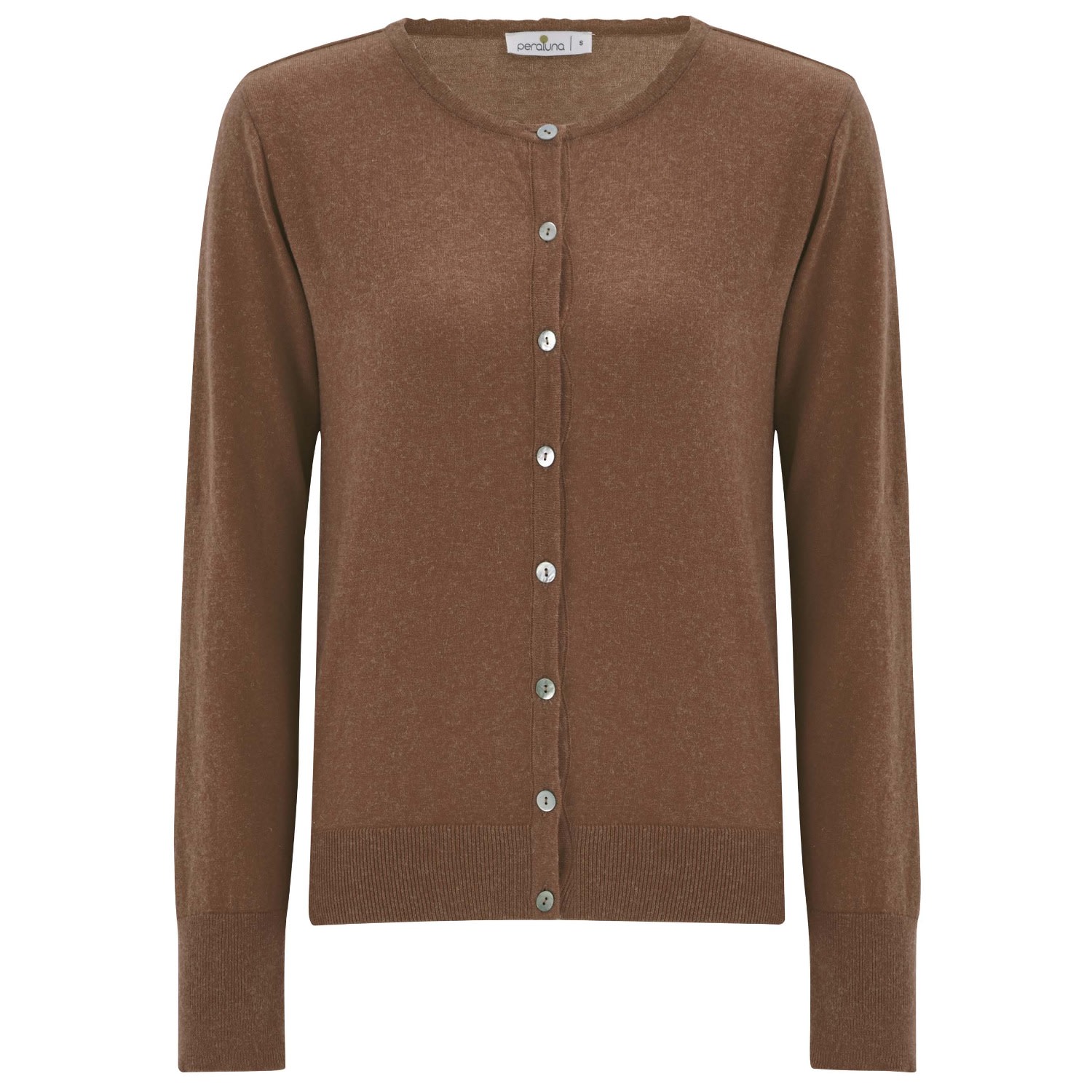 Women’s Brown Classic Basic O-Neck Knitwear Cardigan - Camel Small Peraluna