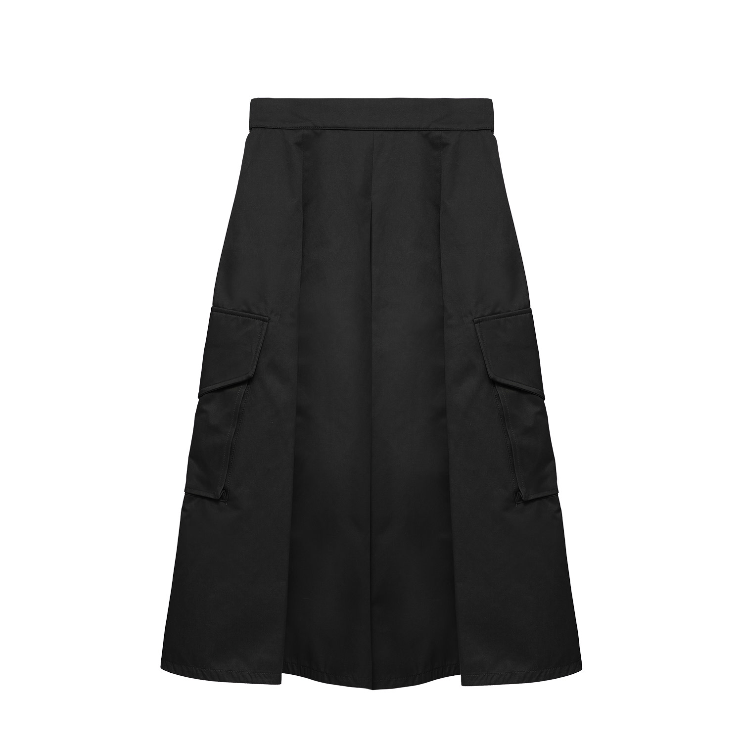 Zan Studio Women's Black Army Pleated Green Skirt With Side Pockets In Black