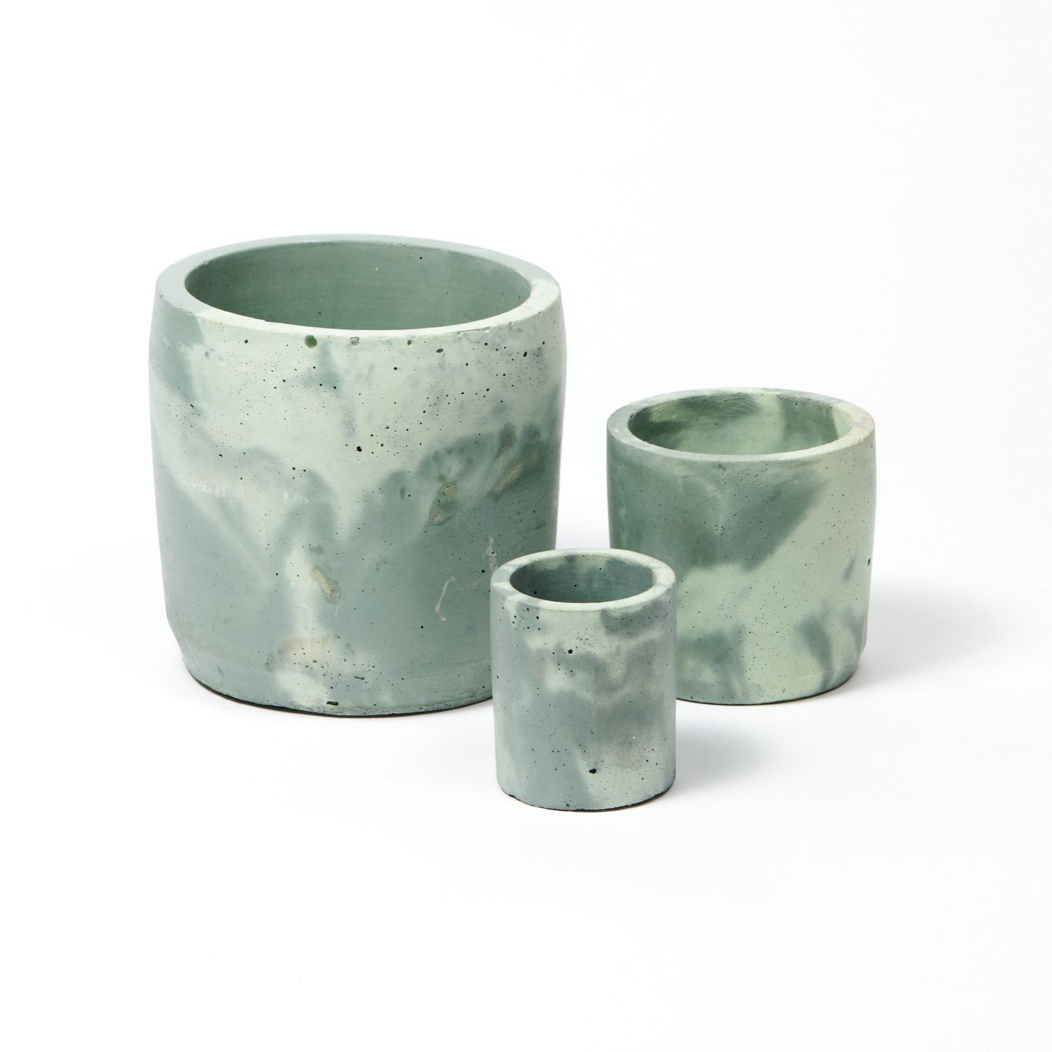 Smith & Goat Green Concrete Plant Pot Set - Khaki & Mint