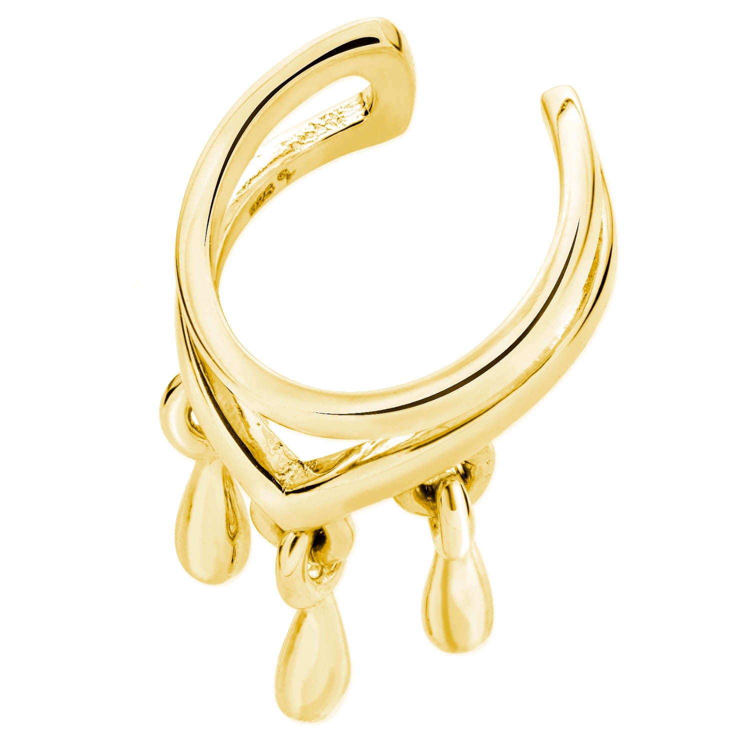 Lucy Quartermaine Women's Tri Drop Ear Cuff In Gold Vermeil