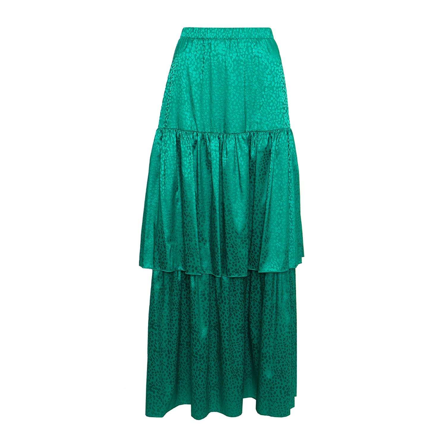 Women’s Elle Skirt In Emerald Green Large Roses are Red