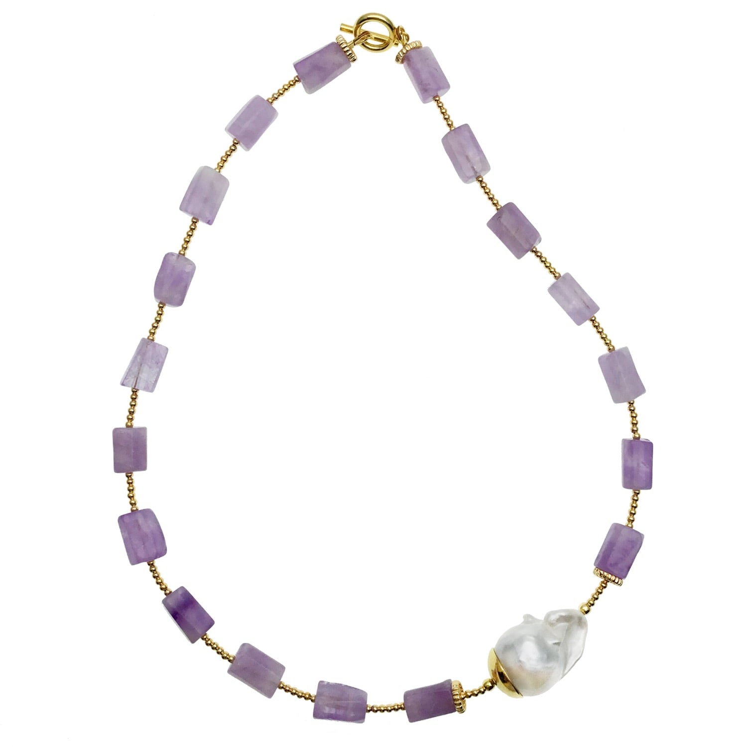 Farra Women's Pink / Purple Amethyst & Baroque Choker In Multi