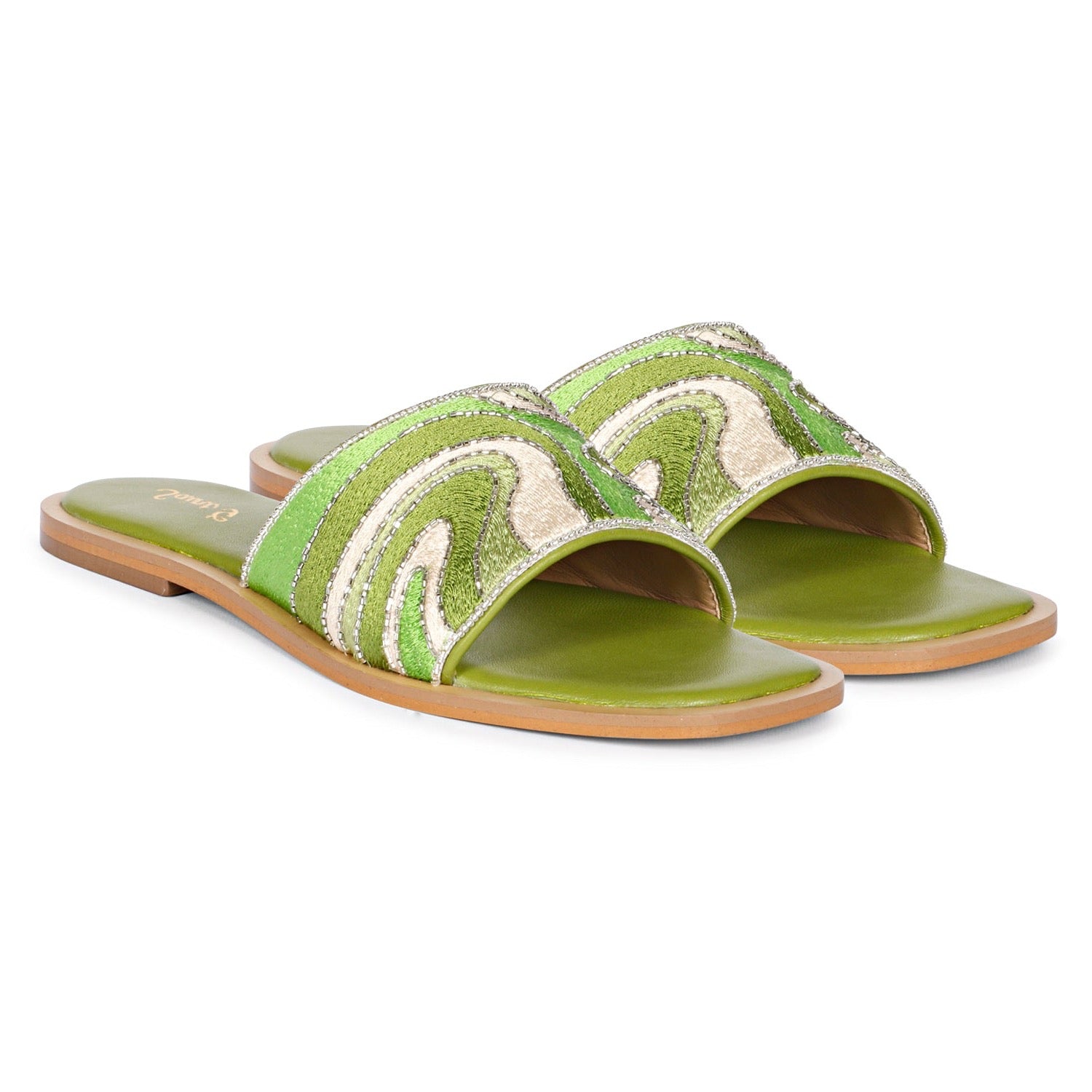 Shop Saint G Women's Giorgia Multi Green - Flat Sandals