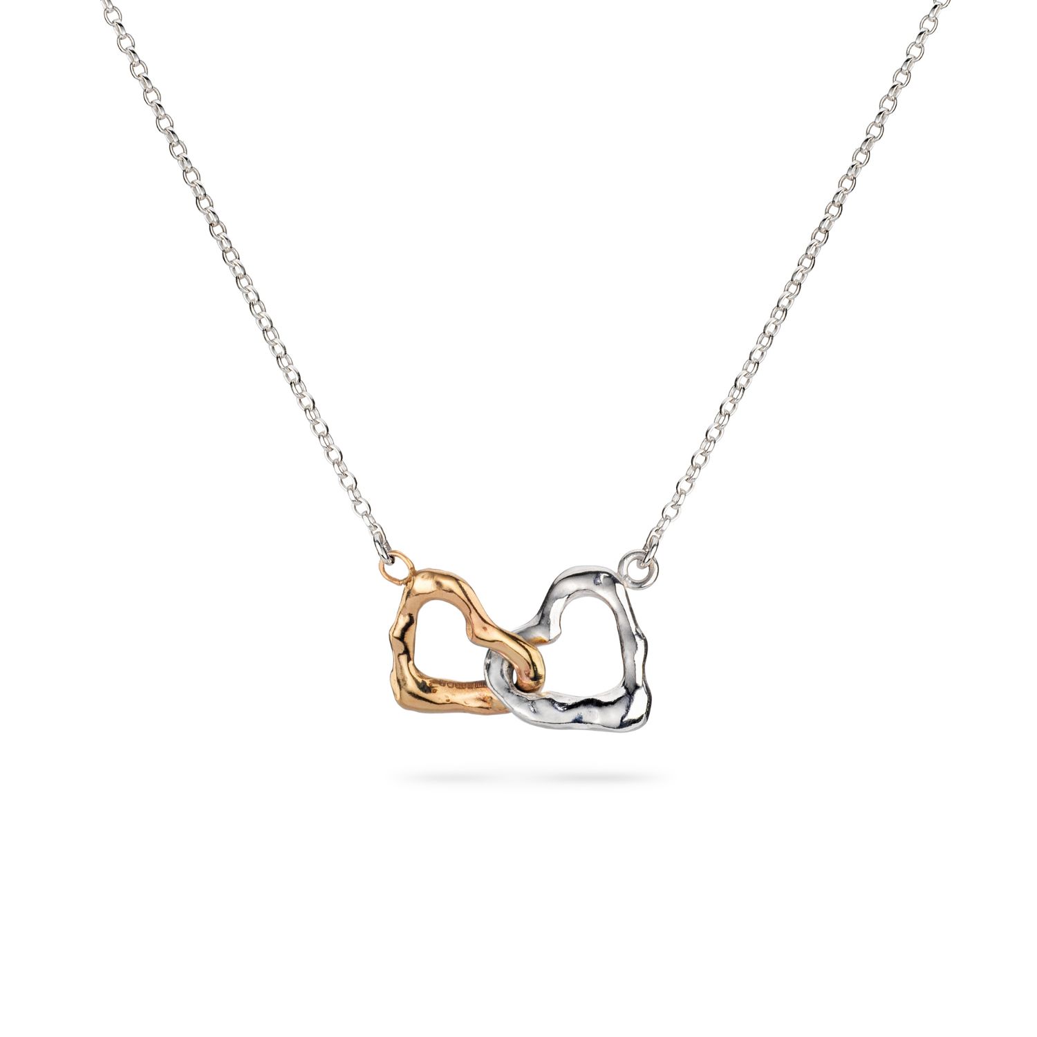 Lulu And Boo Jewellery Women's Silver / Gold Molten Heart Infinity Necklace - Silver And Nine Carat Gold In Multi