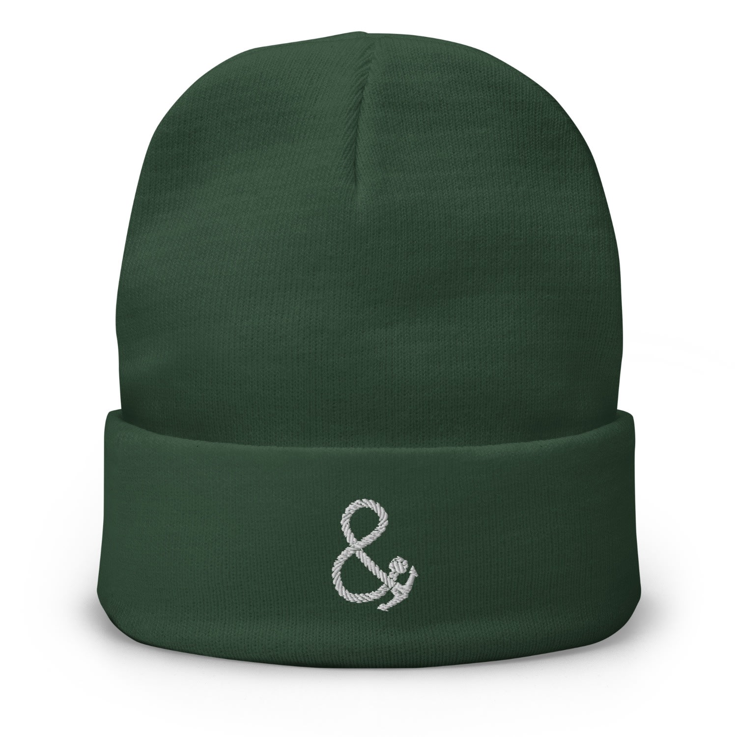 Anchor & Crew Dark Green Ampersand Signature Embroidered Beanie - Women In Green