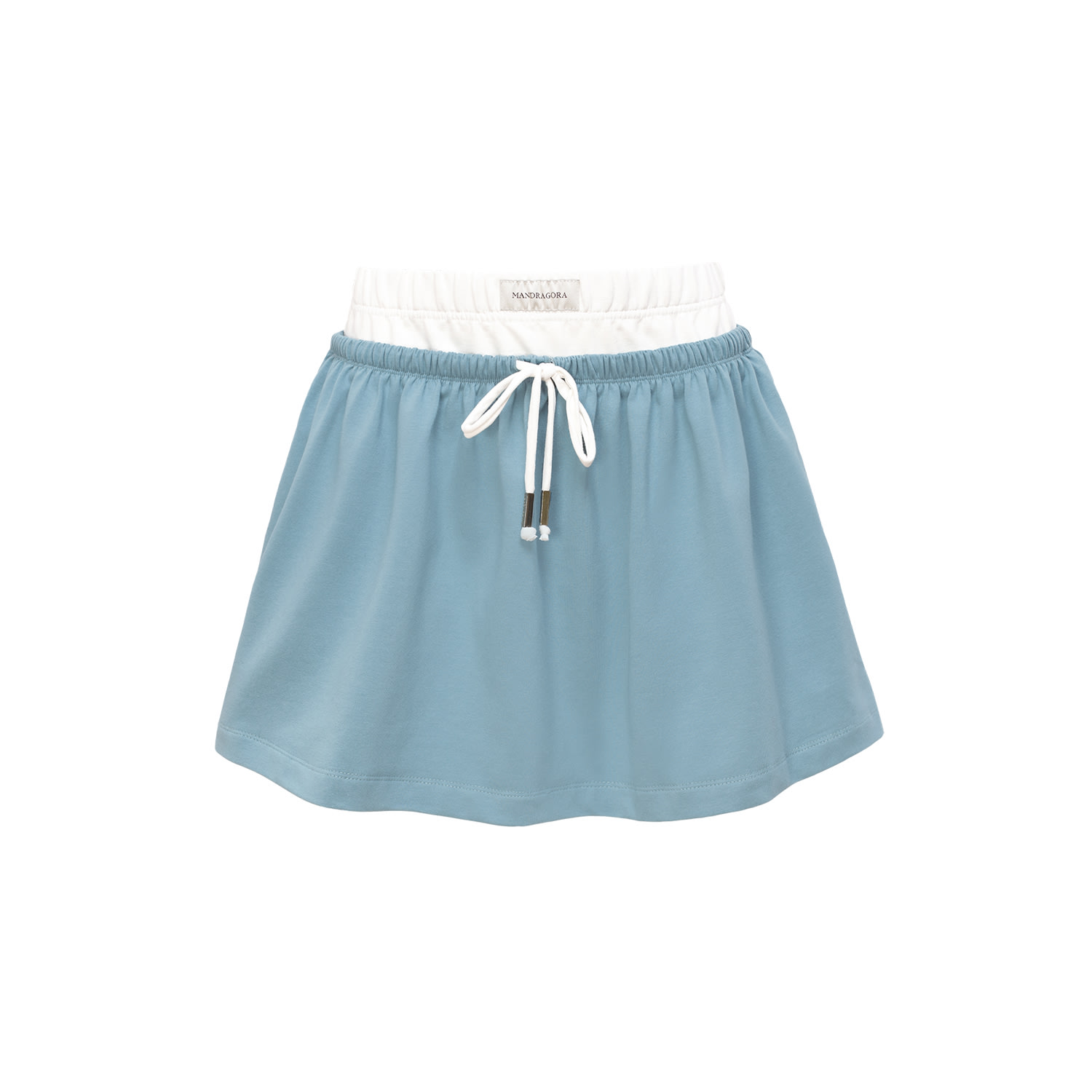 Mandragora Green Sage Cotton Skirt With Contrasting Fabrics – Goia