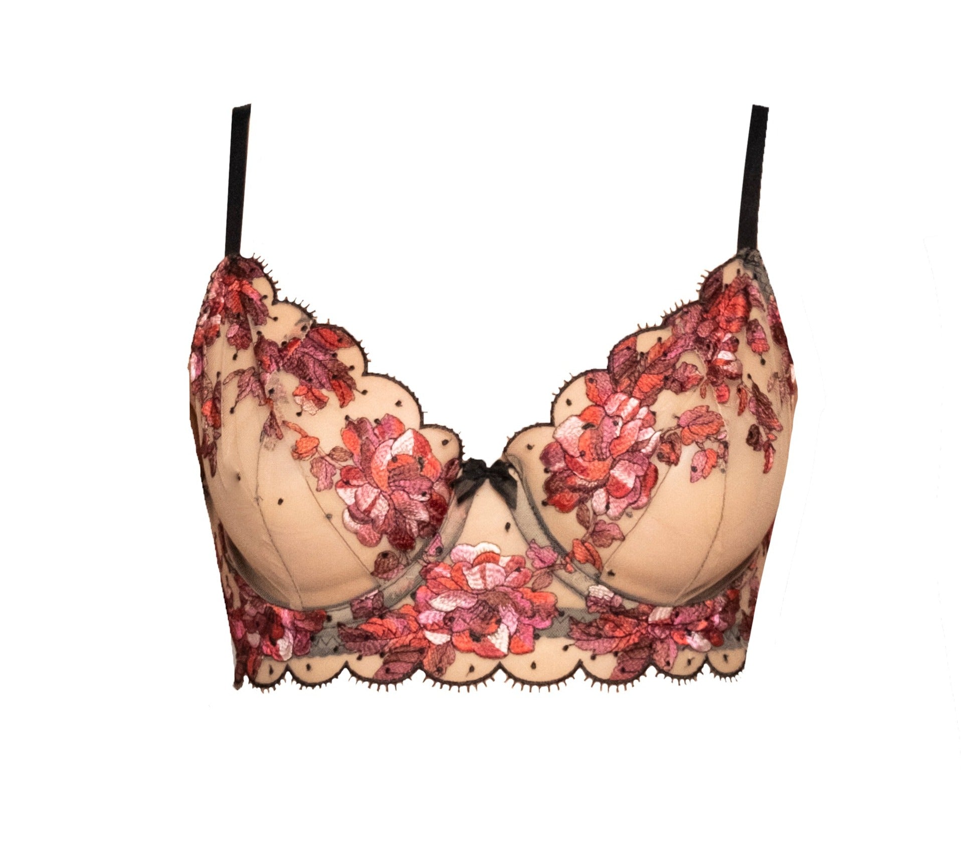 Carol Coelho Women's Blossom Floral Embroidered Tulle Underwire Bra In Pink