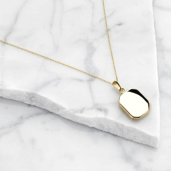 Lily & Roo Gold Small Square Locket Necklace In Locket