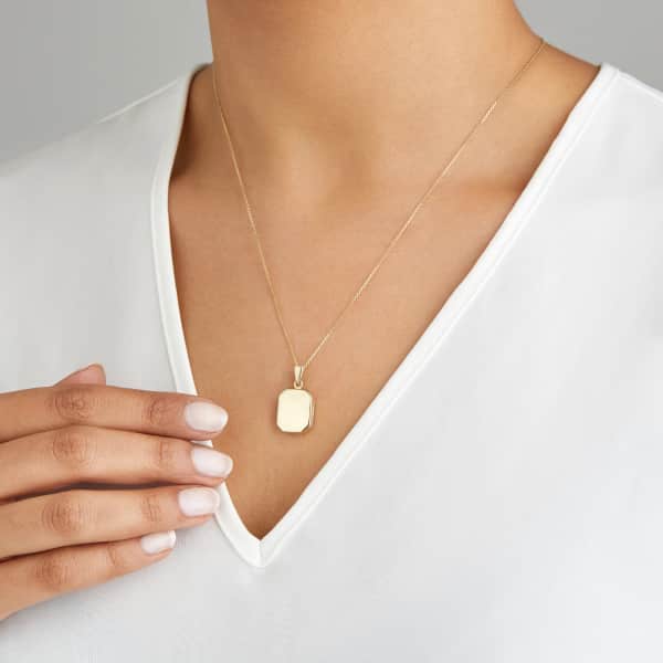 Lily & Roo Gold Small Square Locket Necklace In Locket