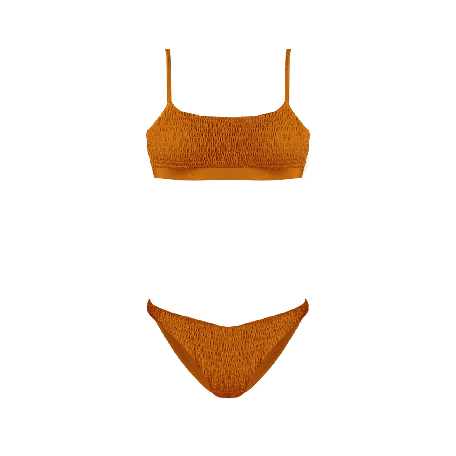 Movom Women's Yellow / Orange Freya Smock Bandeau Bikini In Yellow/orange