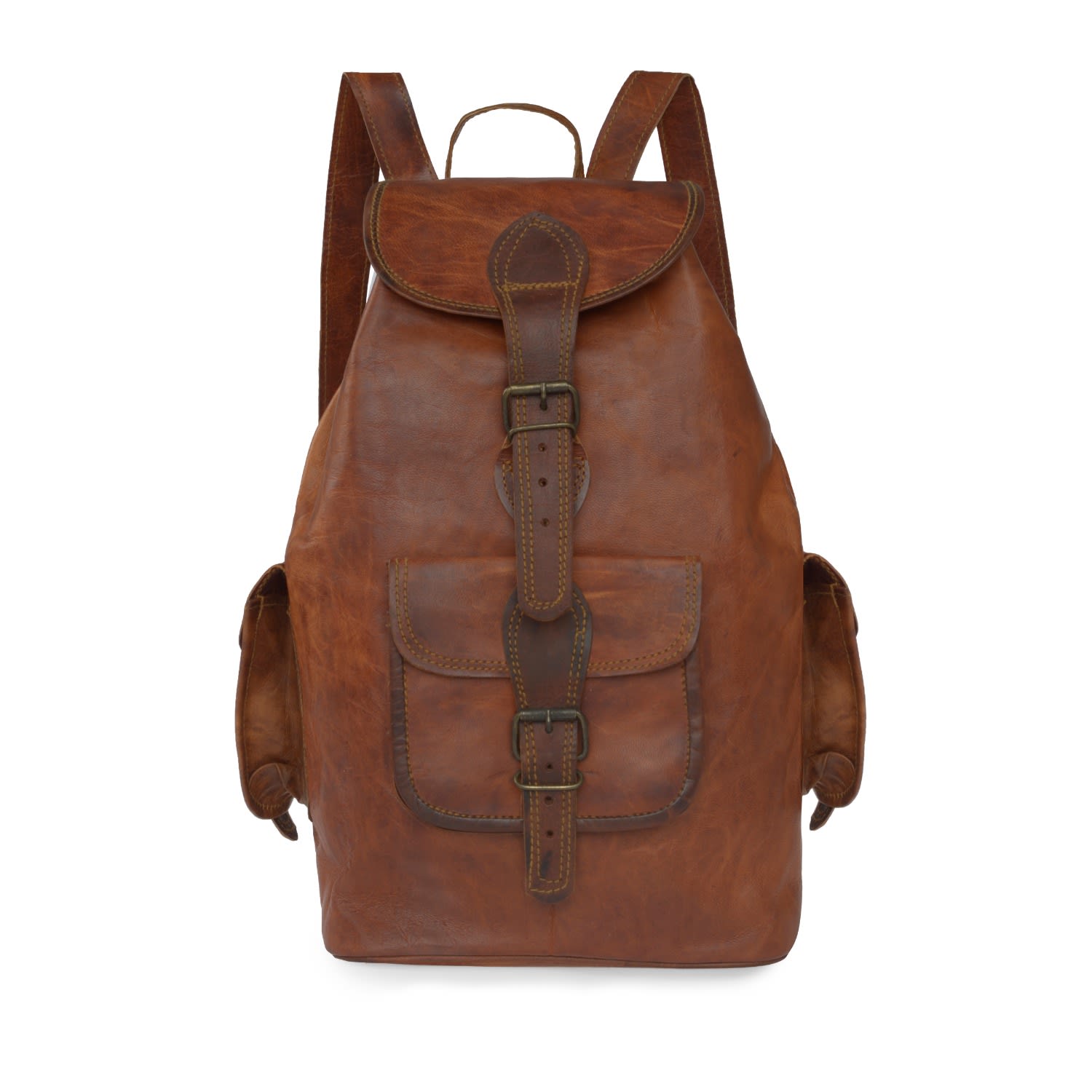 Vida Vida Women's Brown Vida Vintage Classic Leather Backpack - Medium