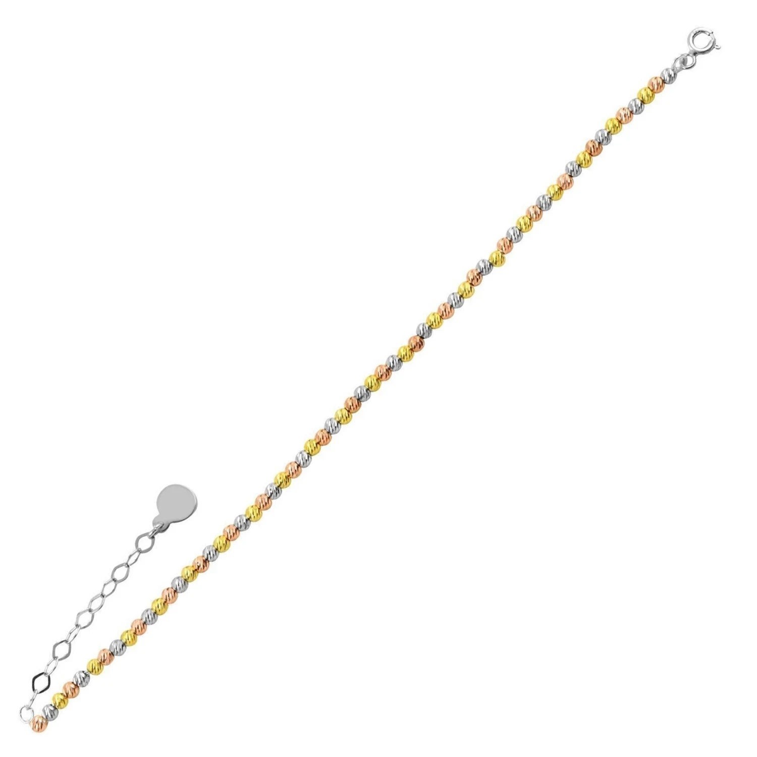 Spero London Women's Beaded Three Color Gold Rose Gold Sterling Silver Handmade Bracelet In Multi