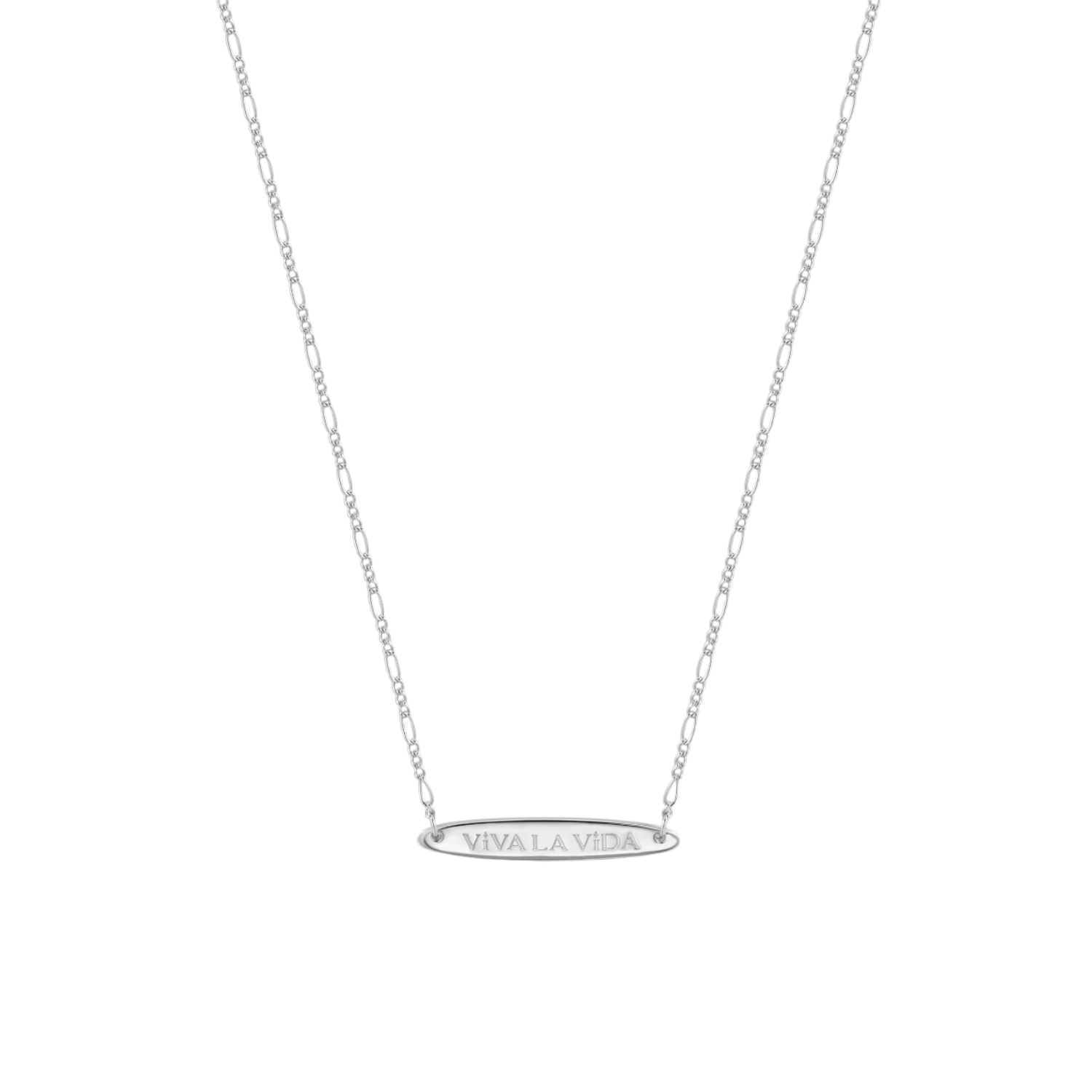 Vanchi Women's Viva La Vida Bar Chain Necklace In Silver In Silver