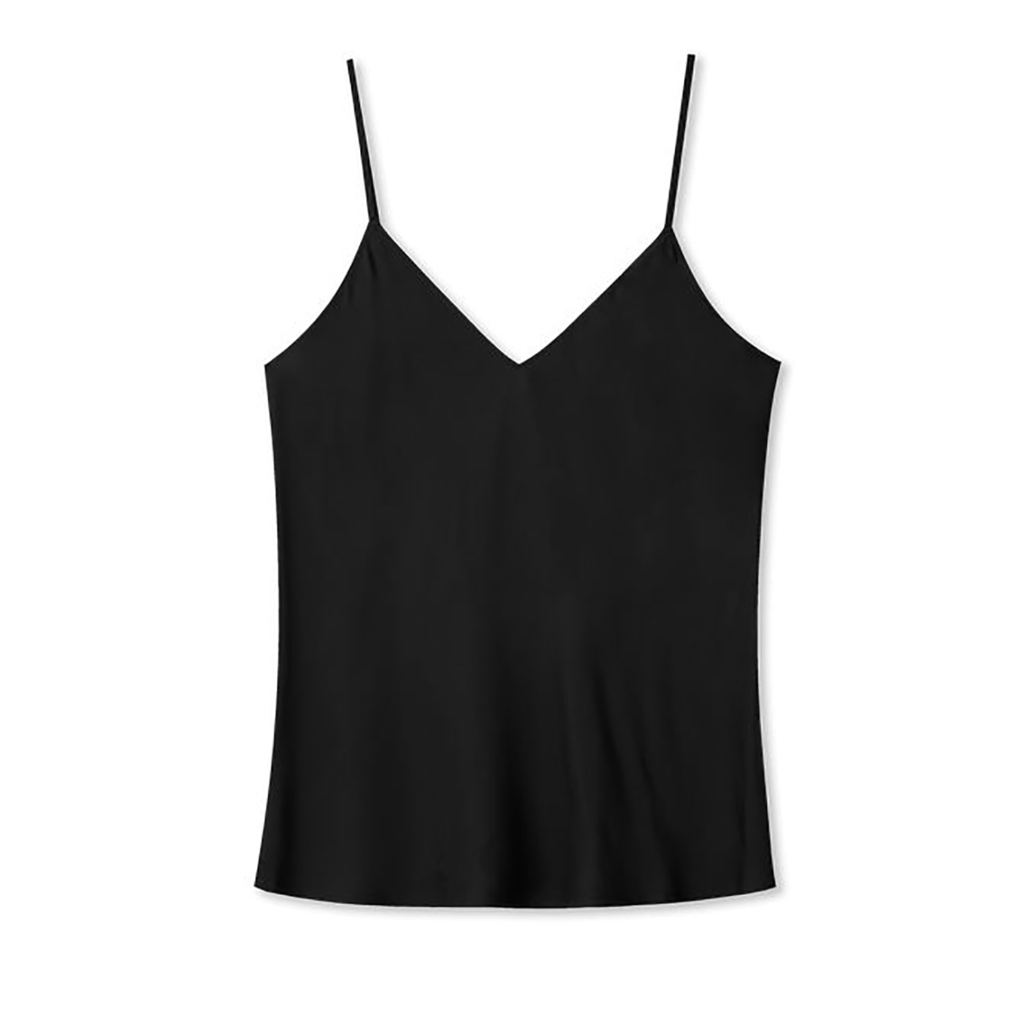 2kstyle Women's Irina Satin Effect Spaghetti Straps Camisole - Black In Black