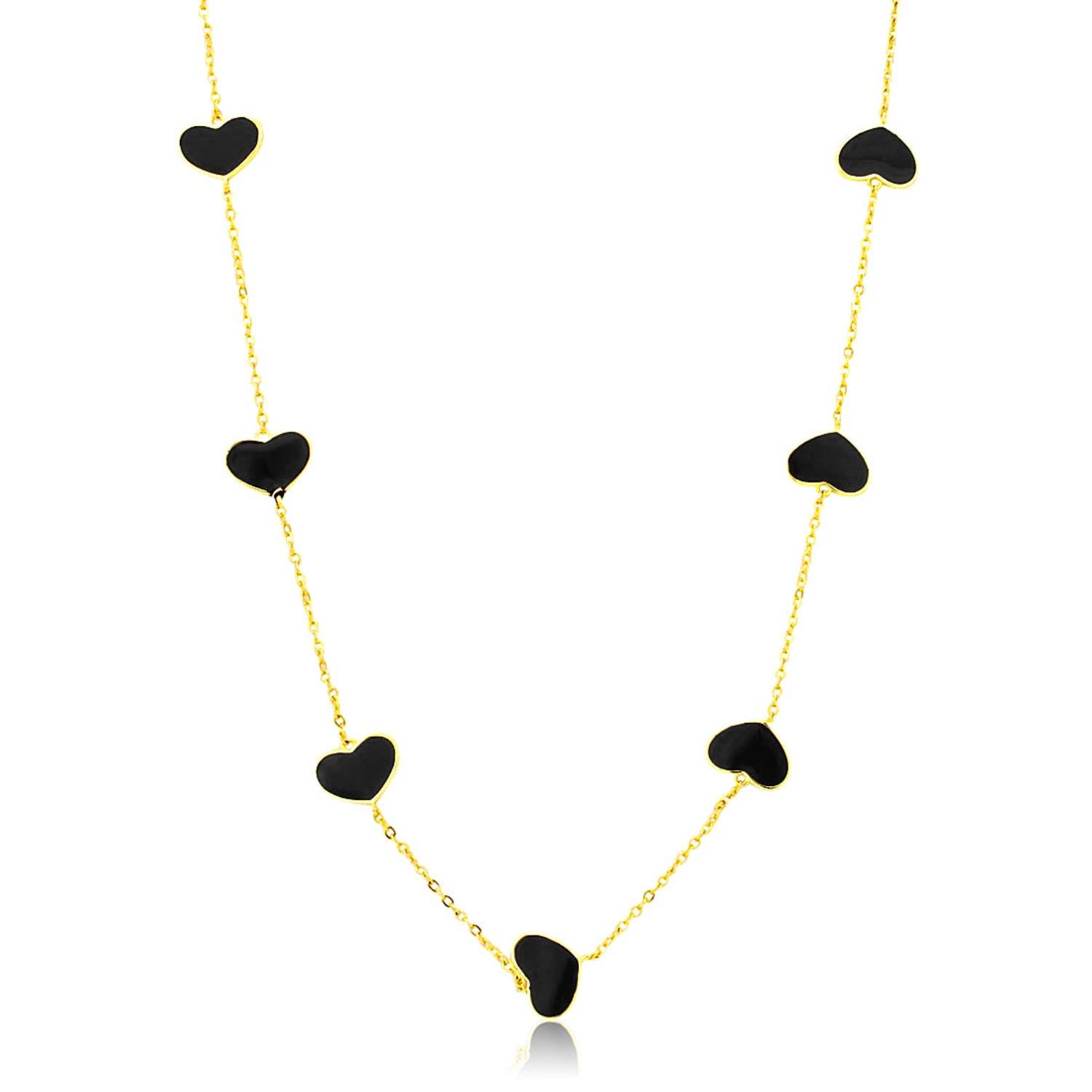 Women’s Gold / Black Multi Heart Layering Necklace - Black Shymi