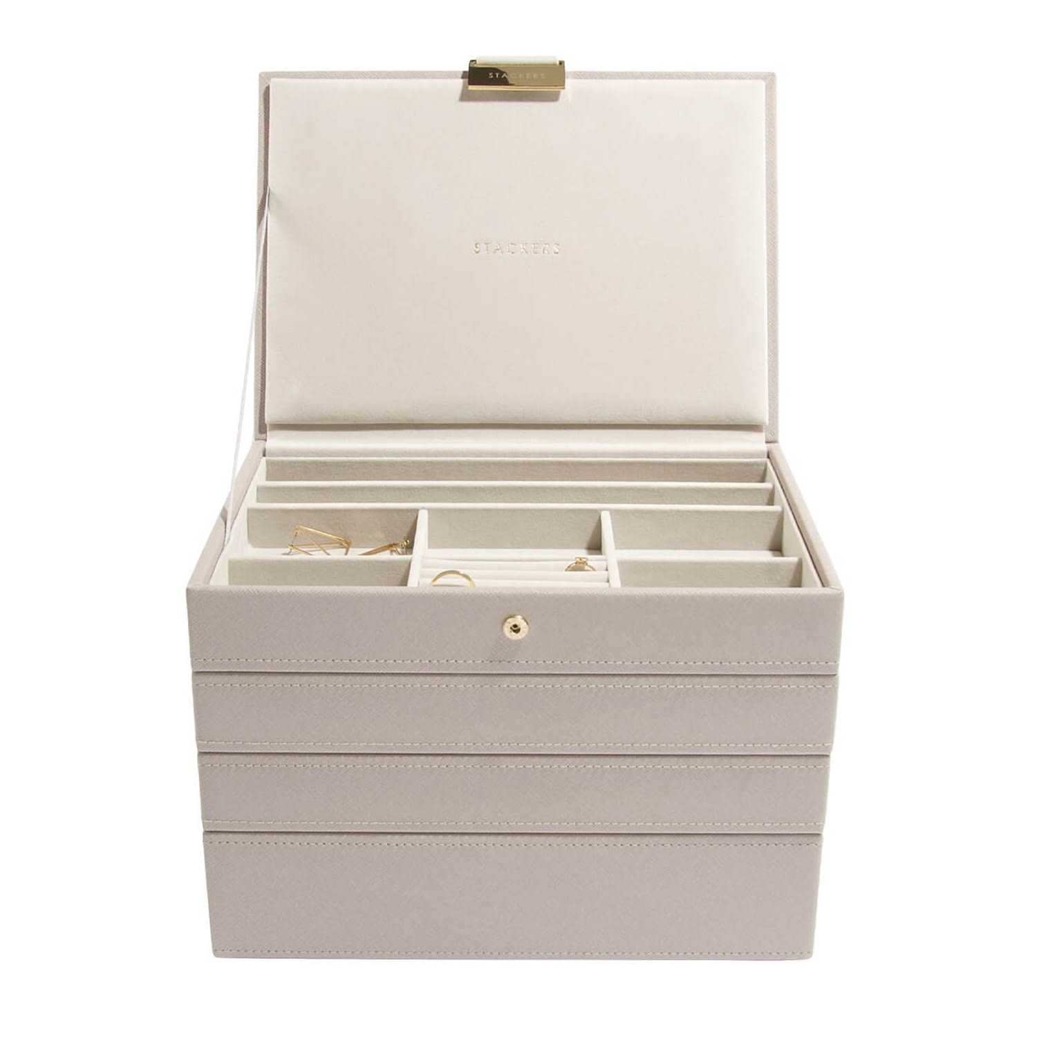 Women’s Neutrals Taupe Classic Jewellery Box Set Of 4 Stackers