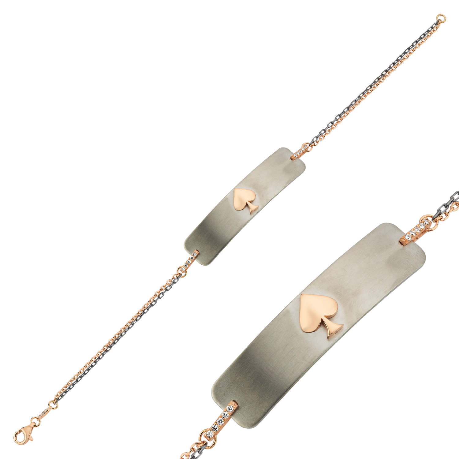 Ecce | Artisan Diamonds Women's Rose Gold 14k Solid Gold Queen Of Spades Diamond Bracelet In Gold