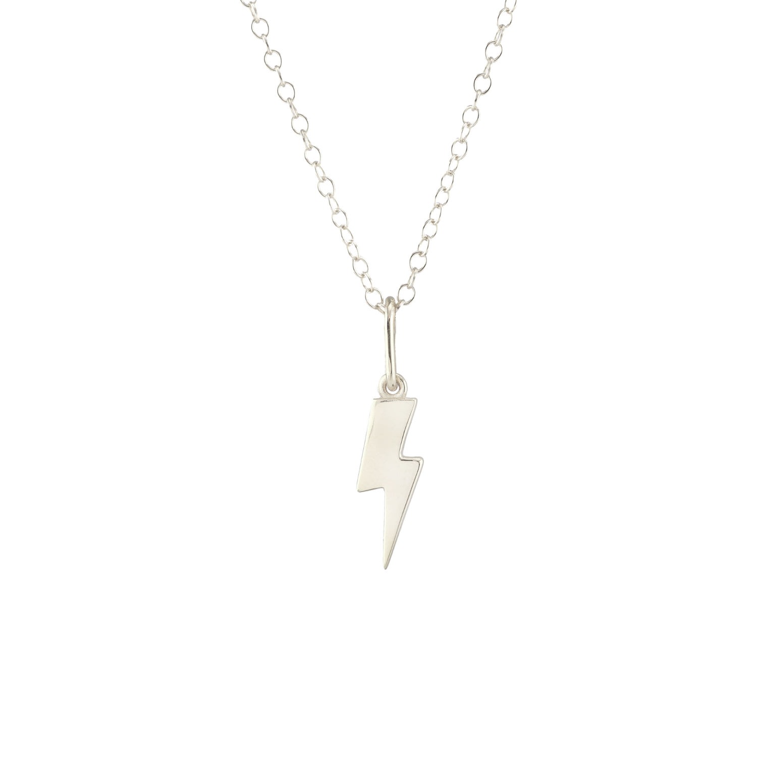 Women’s Lightning Bolt Charm Necklace Sterling Silver Kris Nations