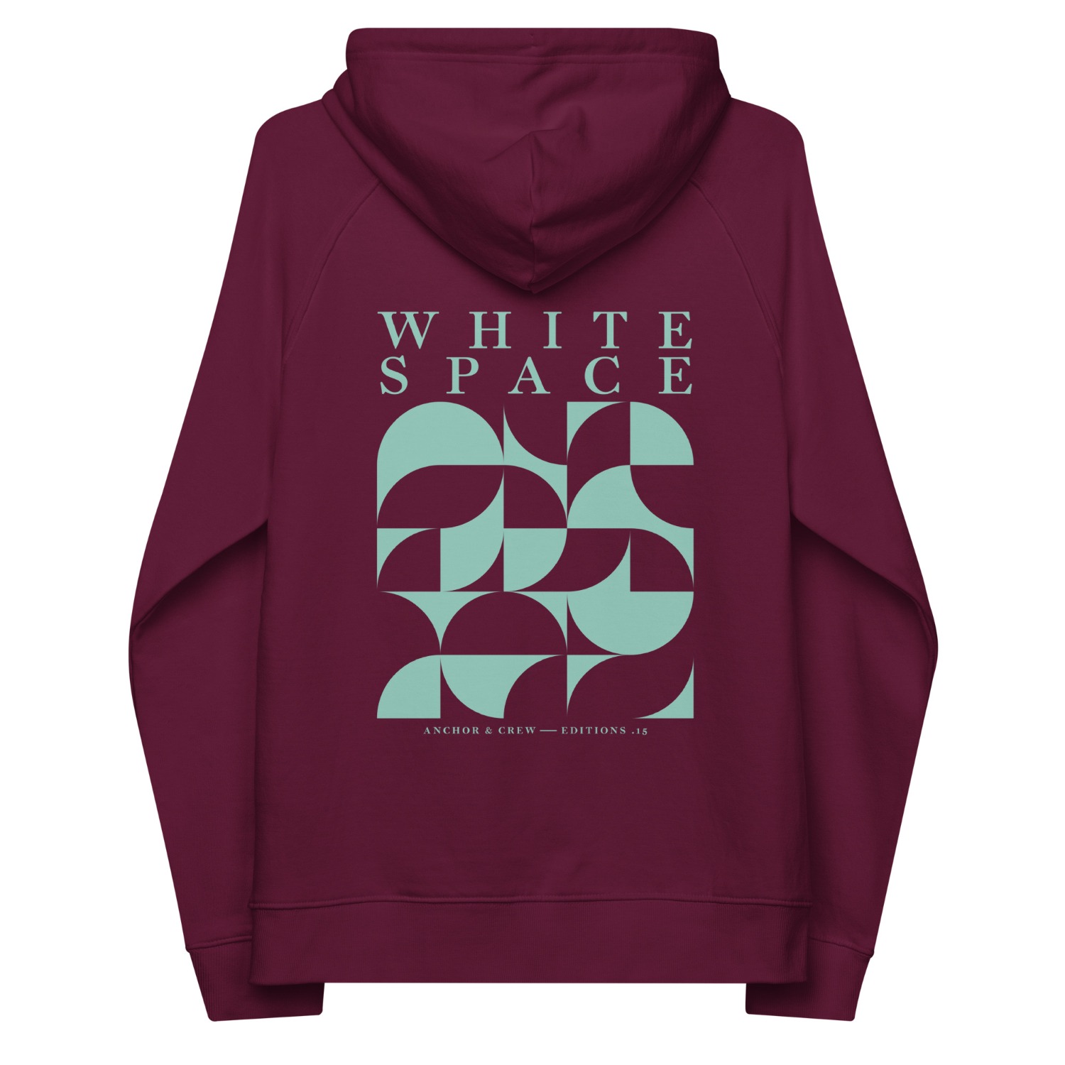 Red Burgundy Fifteen White Space Editions Organic Cotton Hoodie
