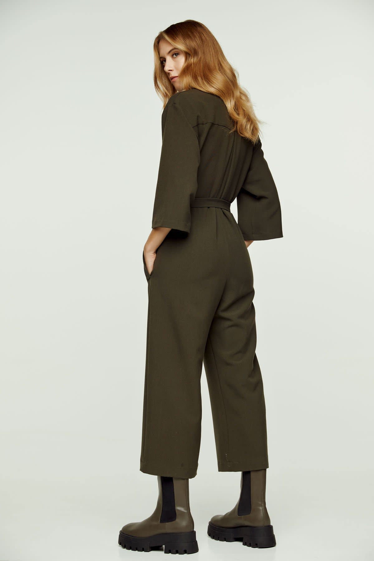 Jersey Jumpsuit with Pockets - Khaki – Manamou