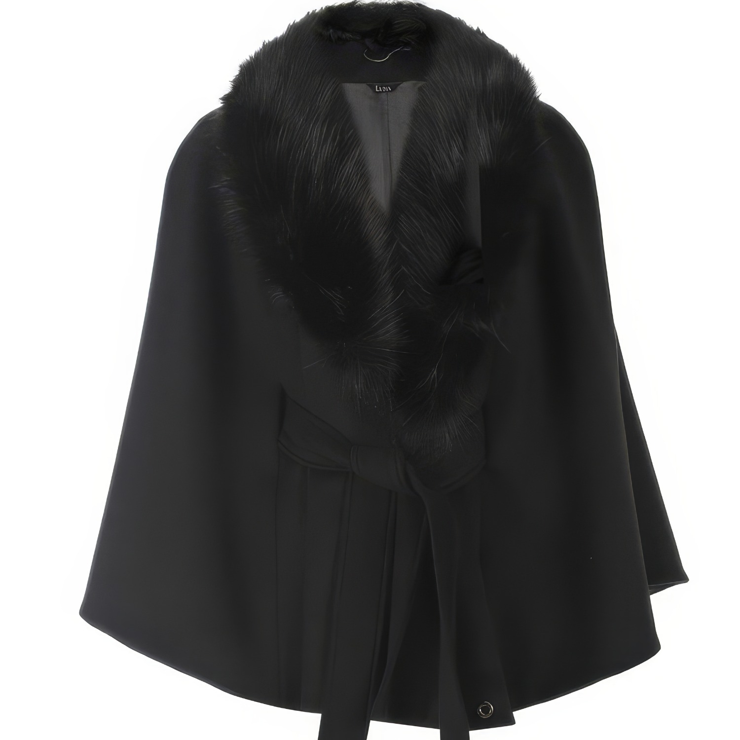 Women's Black Wool Cape, Selina | Extra Small | Luna Fashion House