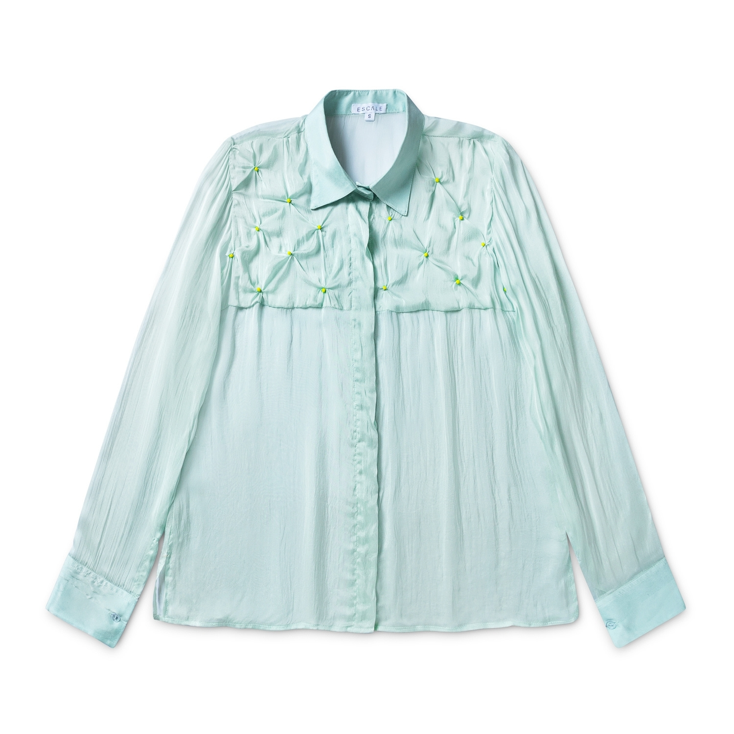 Escale Women's Green Whisper Bloom Shirt- Mint Mist