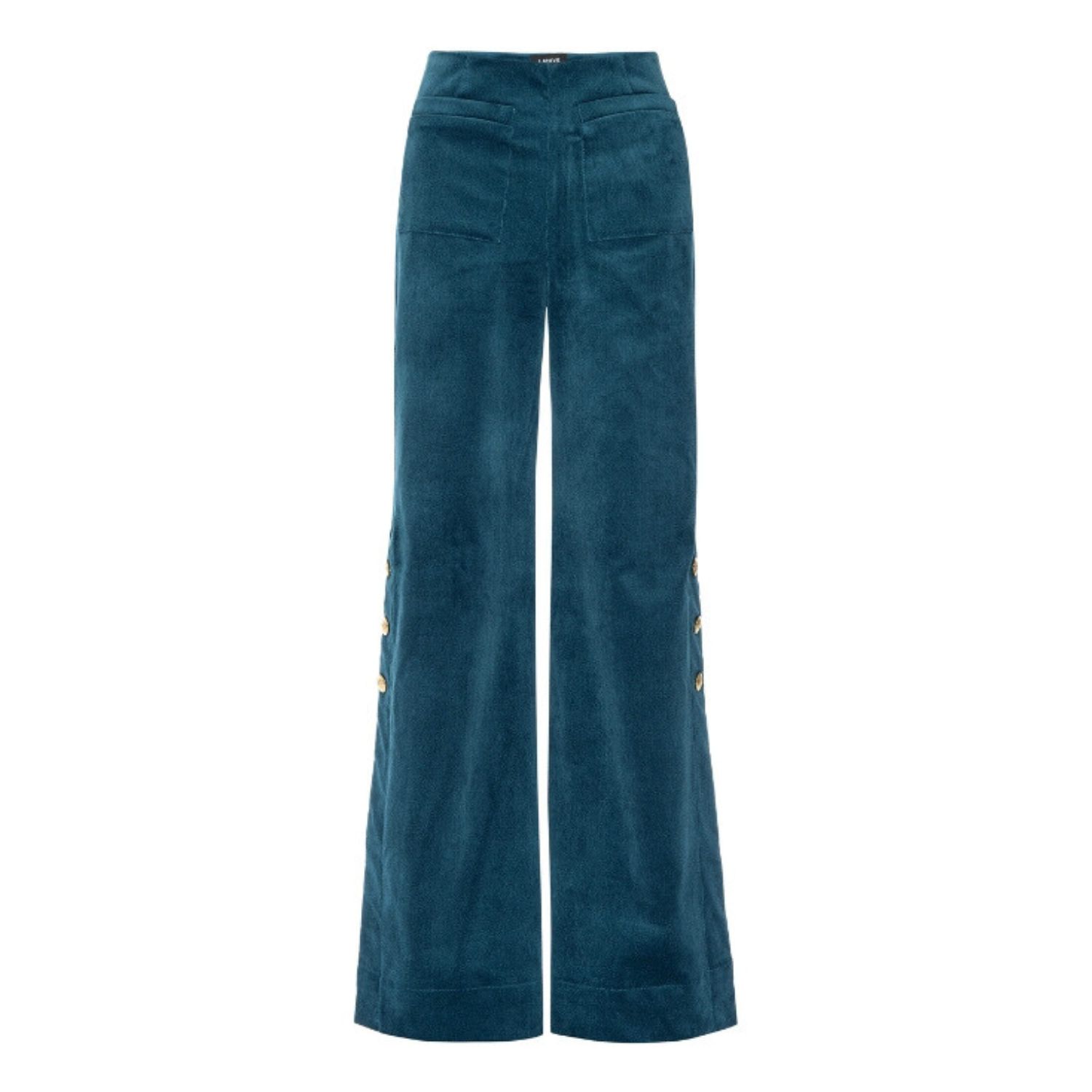 Lahive Women's Blue Lioness Corduroy Pant In Blue