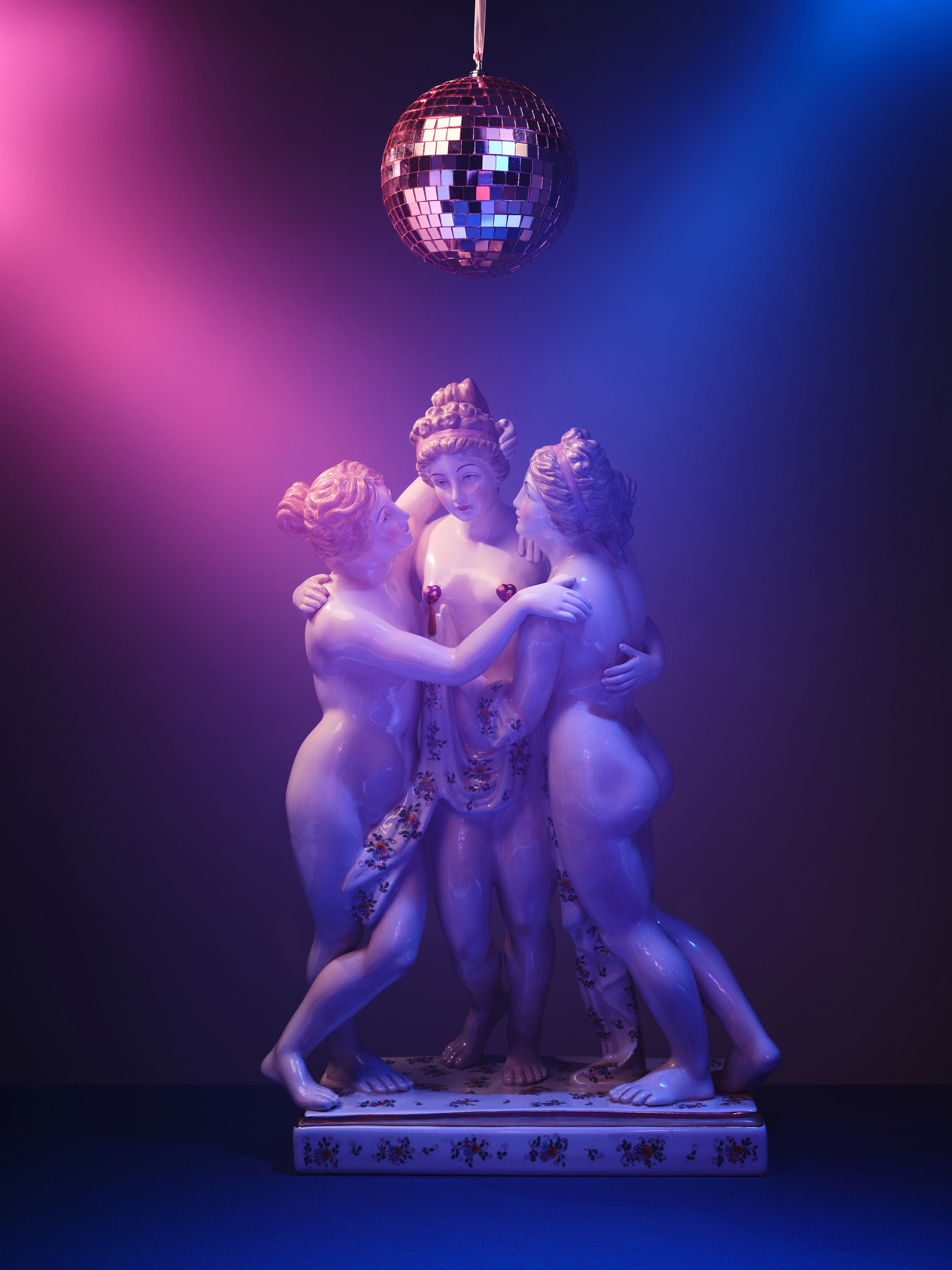 Ornament Art Pink / Purple Racy Graces Goddesses Giclée Photo Print