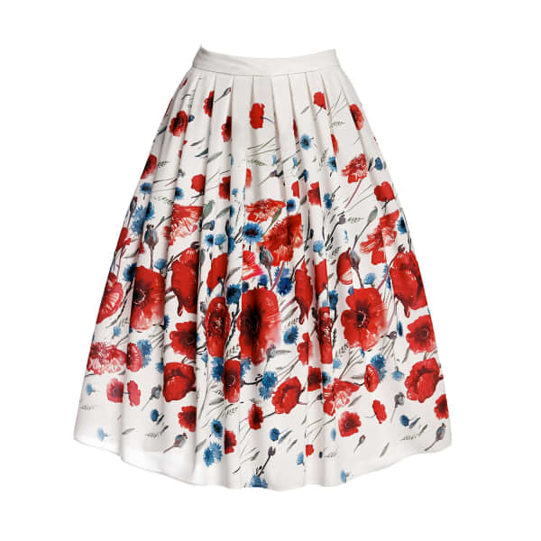 Rumour London Poppy Floral Print Midi Skirt In Midi