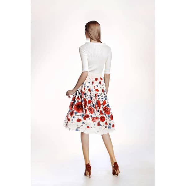 Rumour London Poppy Floral Print Midi Skirt In Midi