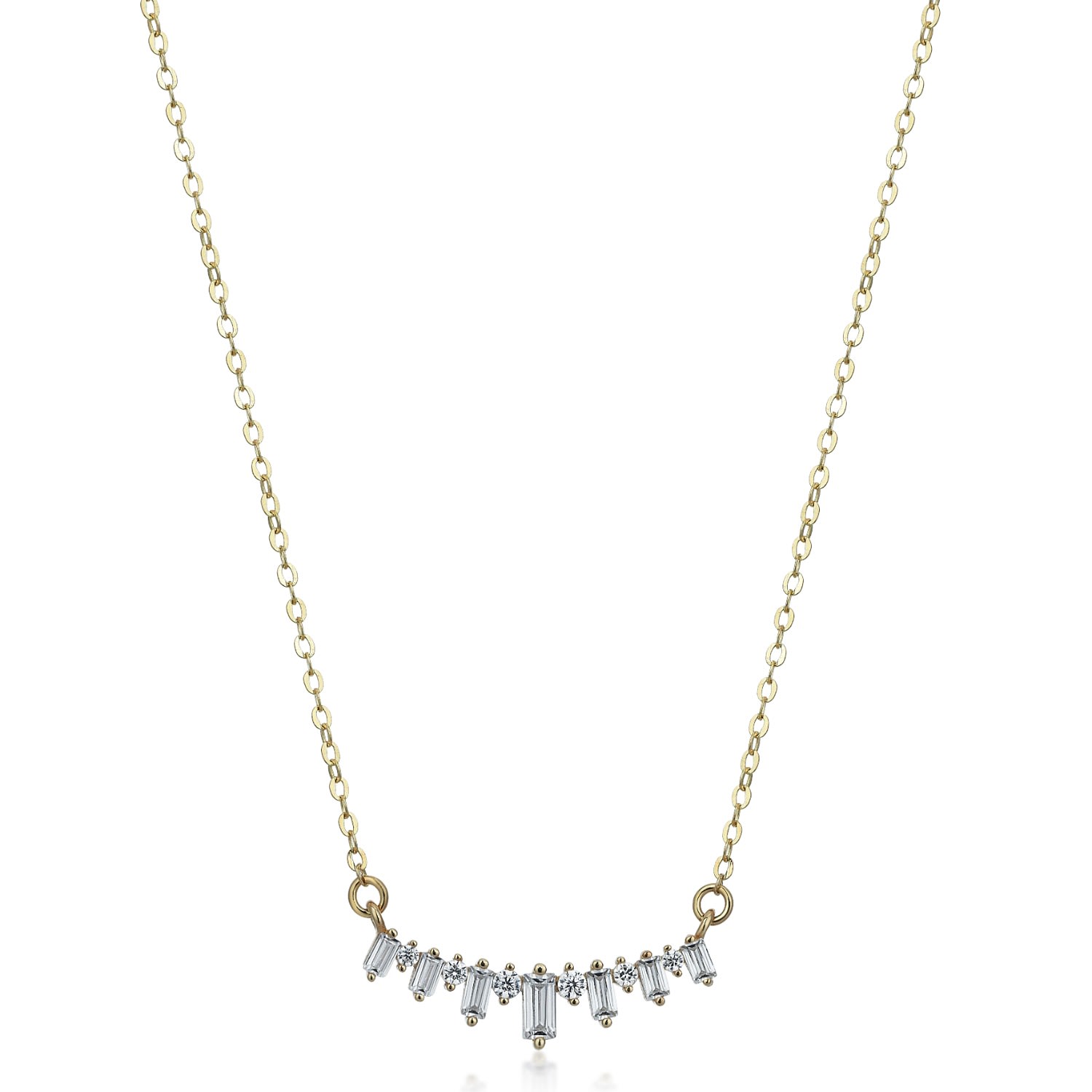 Women’s Serial Stone Necklace In 14K Gold Odda75