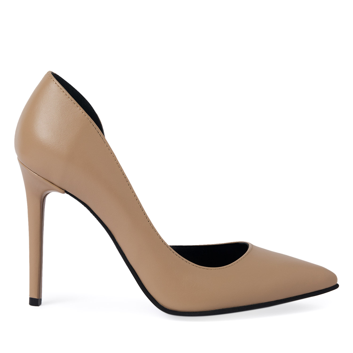 Traces Of Heels Neutrals Remarkable Lady Pumps In Nude Leather In Black/brown