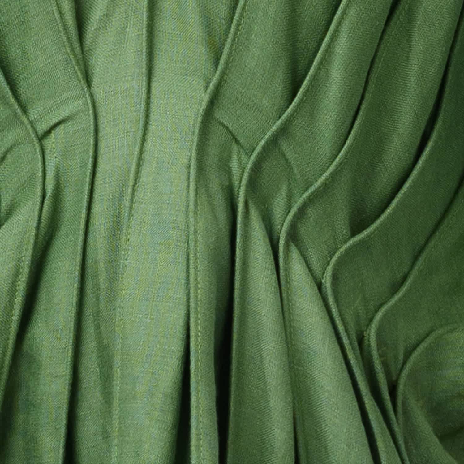 Women's Olive Green Linen Kaftan Dress - Pleated Designer Caftan | Medium | Kargede