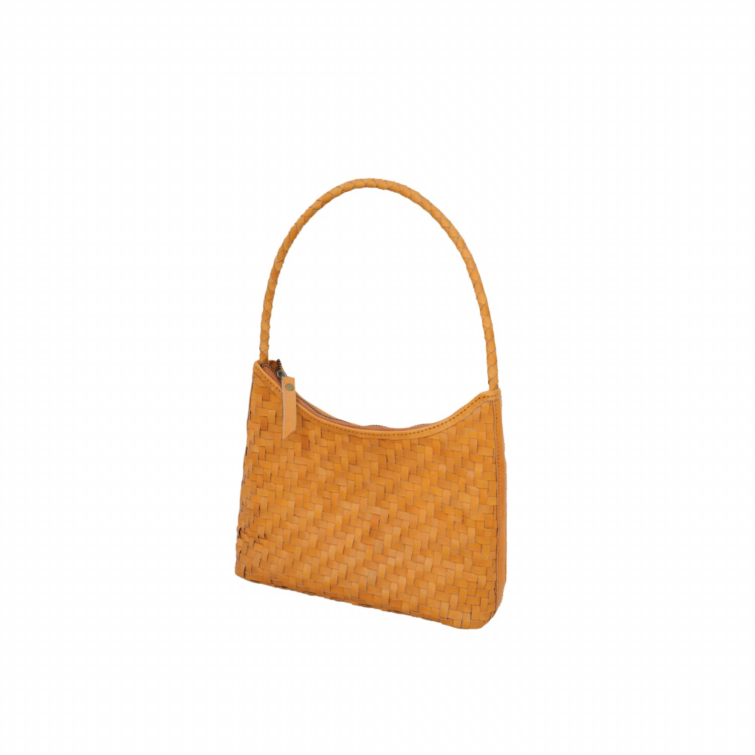 Pink Haley Women's Neutrals Edith Handwoven Leather Shoulder Bag In Tan In Black/brown