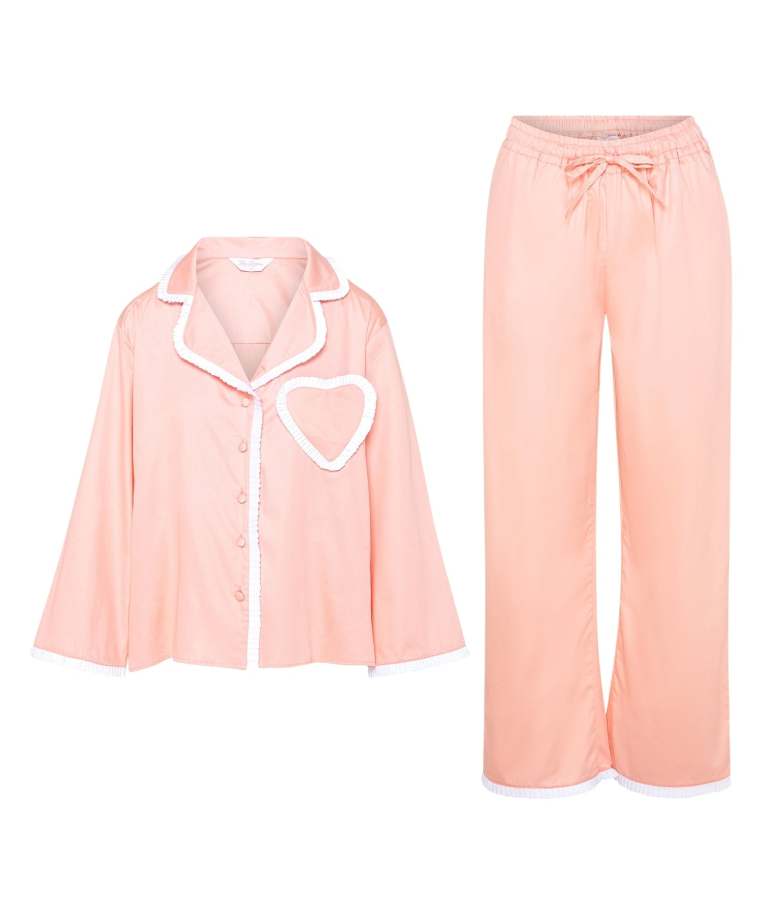 Women's Orange Dolce Bellini Peach & White Pyjama | Small | Love Letters X