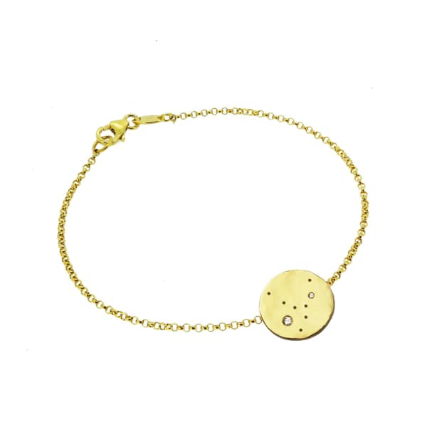 YVONNE HENDERSON JEWELLERY Virgo Constellation Bracelet with White Sapphires Gold