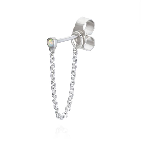 GUCCI WOMEN'S OPAL & CHAIN EARRING - SILVER