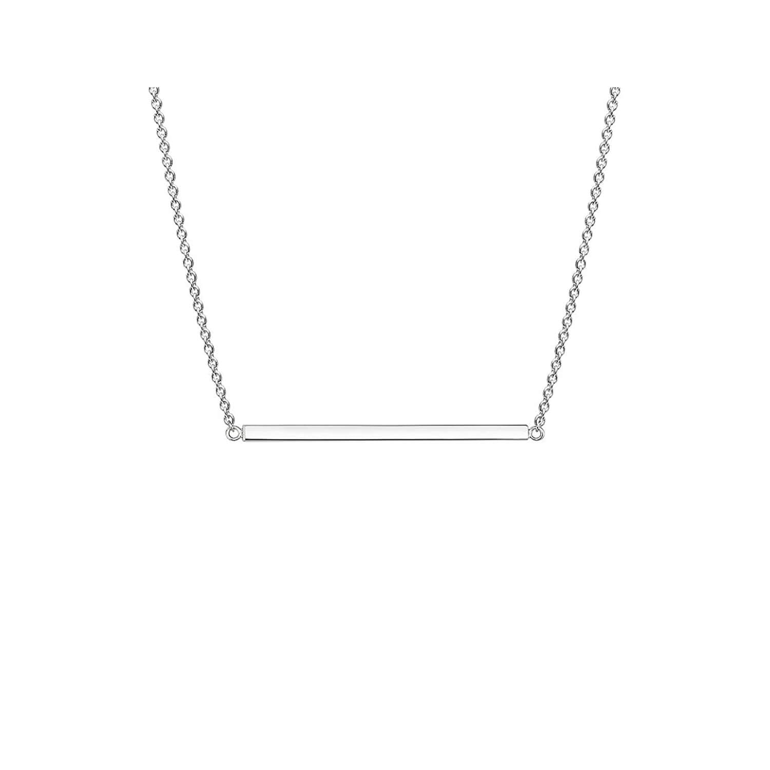 Gold & Honey Women's Silver Bar Necklace