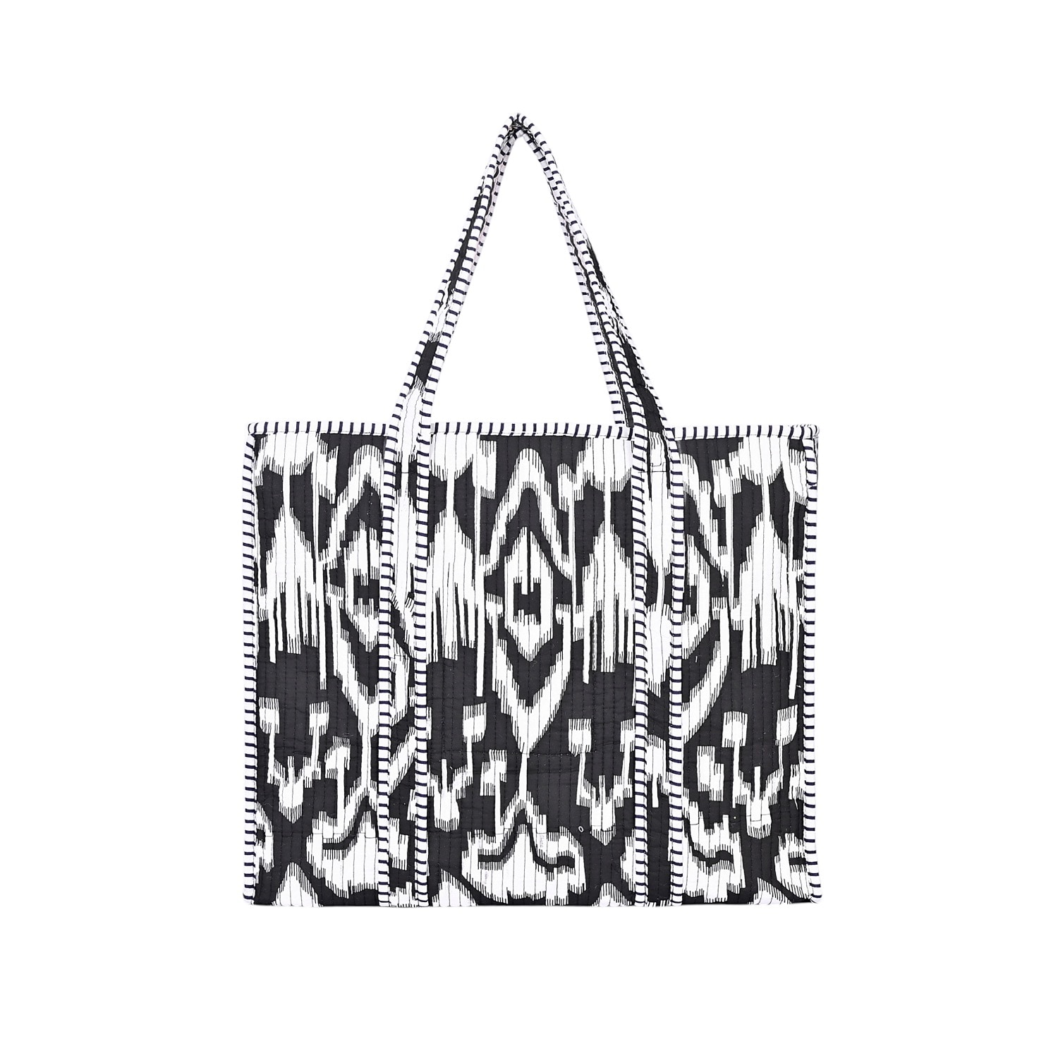 Conscious Yoga Collective Women's Black / White The Ikat Cotton Tote In Black In Multi