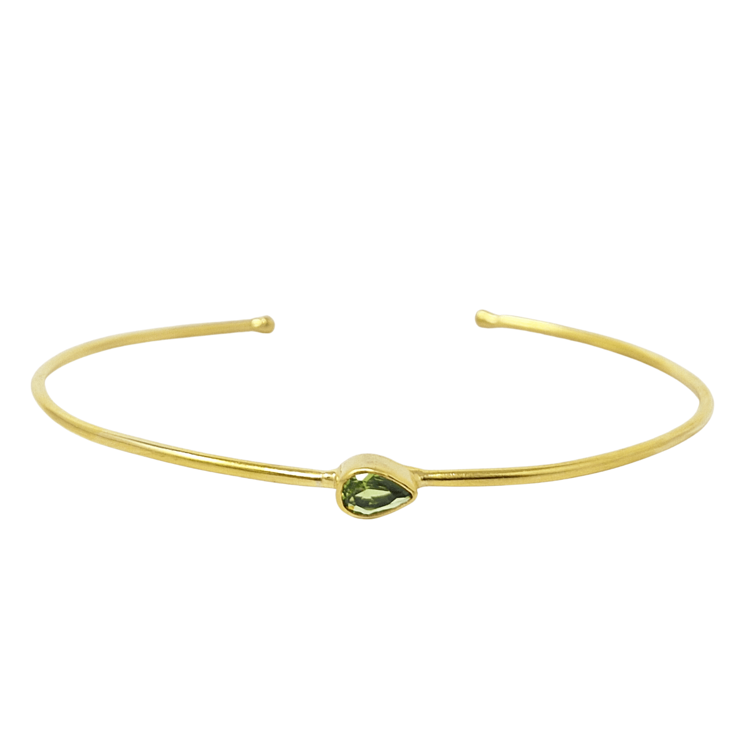 Harfi Women's Green / Gold Peridot August Birthstone Gold Plated Bangle In Multi
