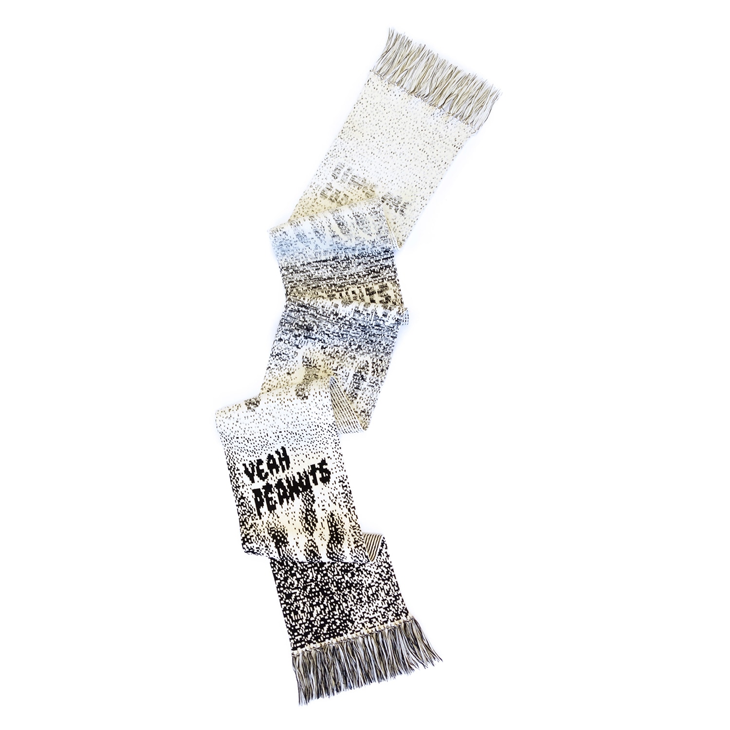 Ccy Currency Women's Peanuts Fan Scarf - Blackandcream Merino In Black