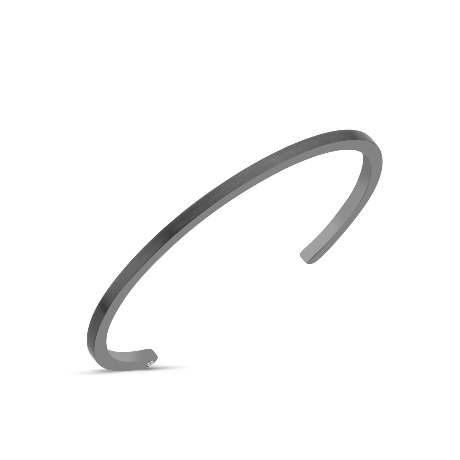 Aleyna Cebeci Jewelry Men's Square Bracelet Sterling Silver With Black Rhodium Plating Real Black Diamond